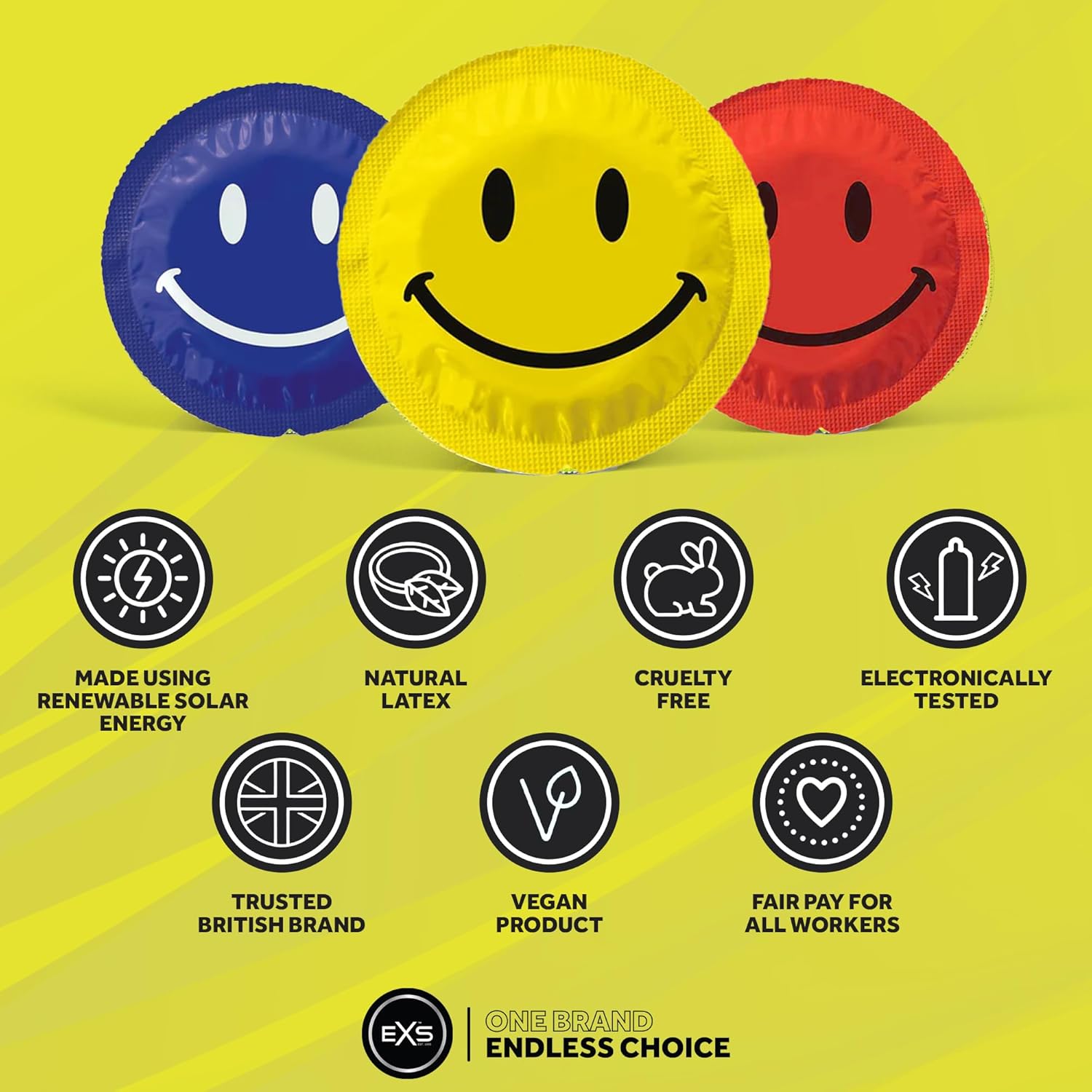 EXS Smiley Face Kondome 12 Stück 54mm Latex