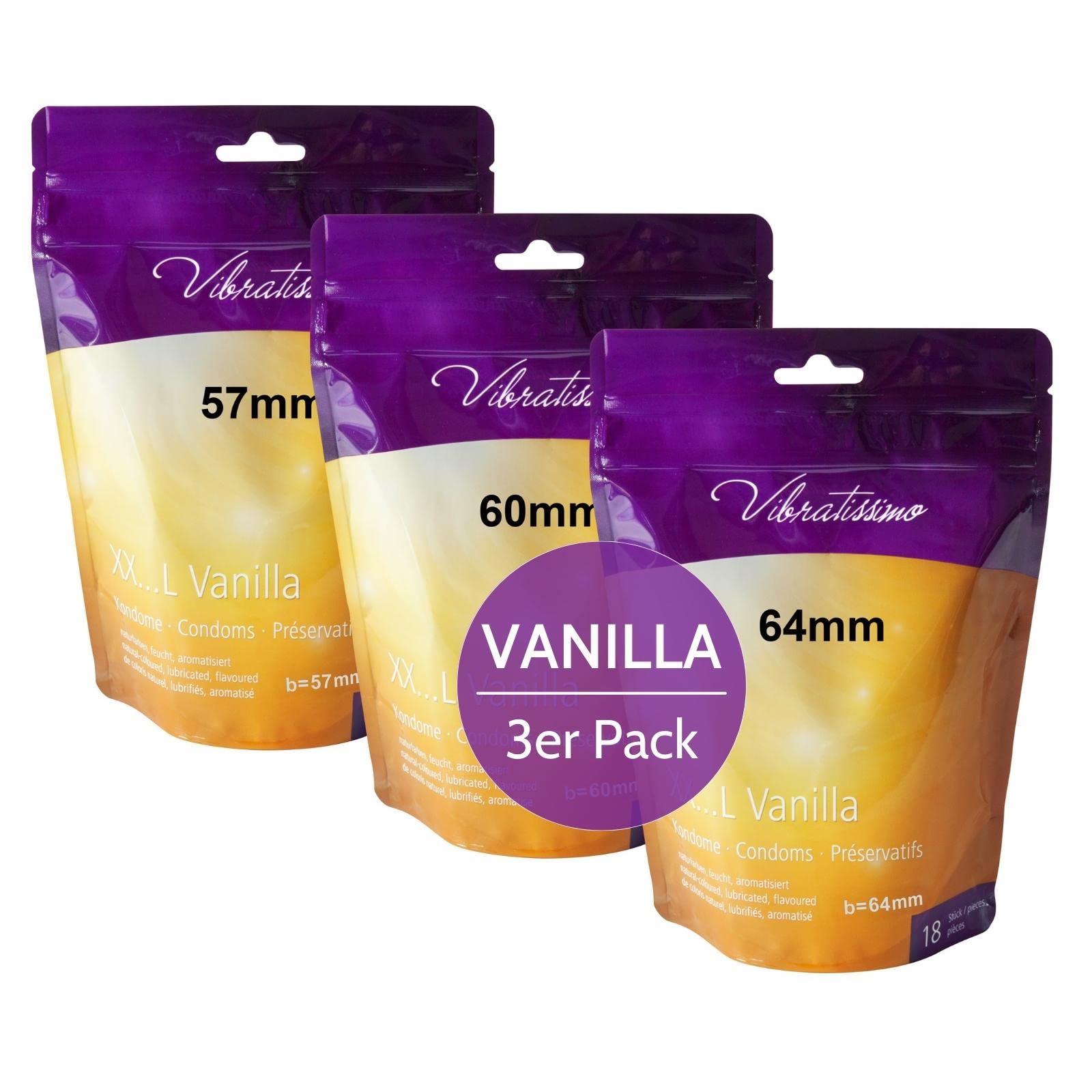 Vibratissimo Vanilla Kondome 54er 57-60-64 mm Vanille