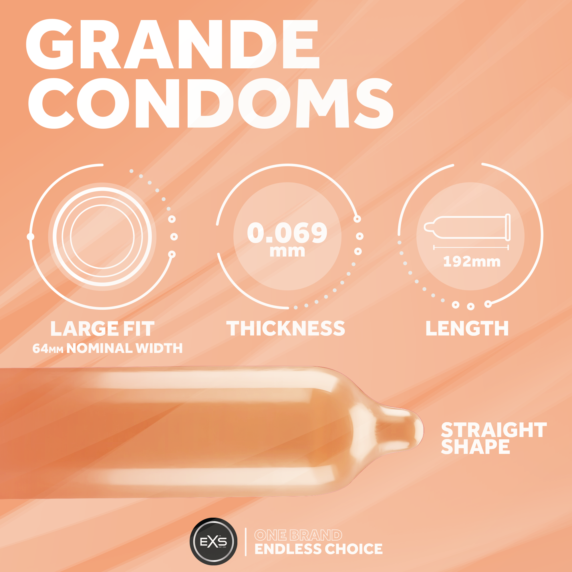 EXS Grande XL 64mm Kondome 12 Stück extra weit