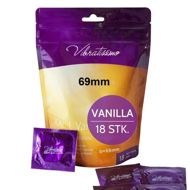 Vibratissimo Vanilla Kondome XXL Vanille 18 Stück 69 mm