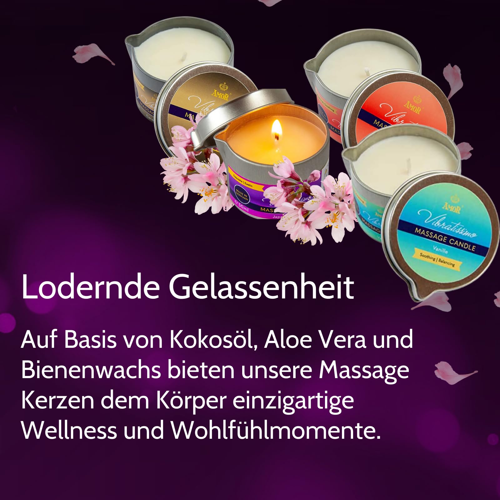 Vibratissimo Massagekerze Vanille Massageöl 50 ml Kokosöl
