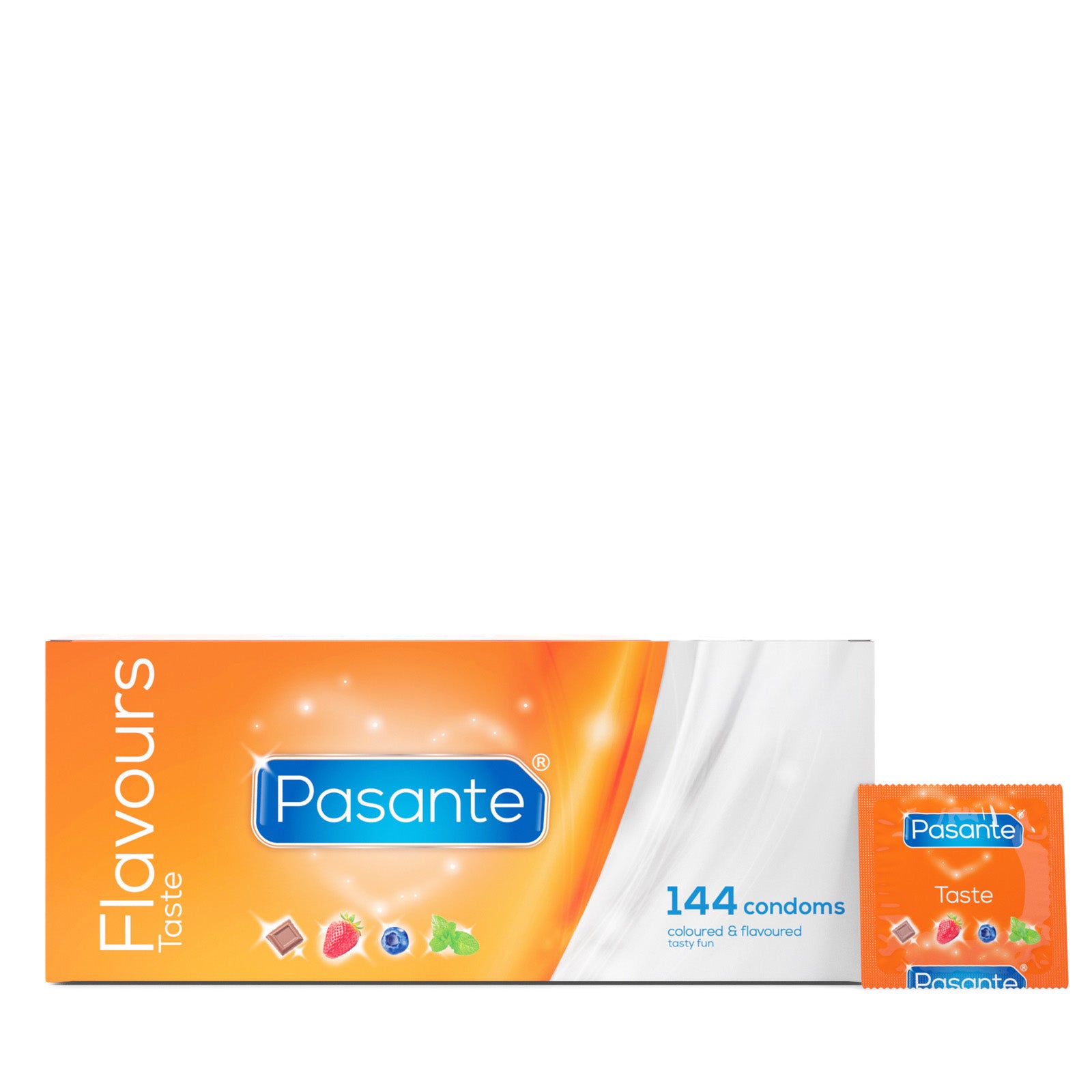 Pasante Taste Kondome 144er Box Geschmack farbig