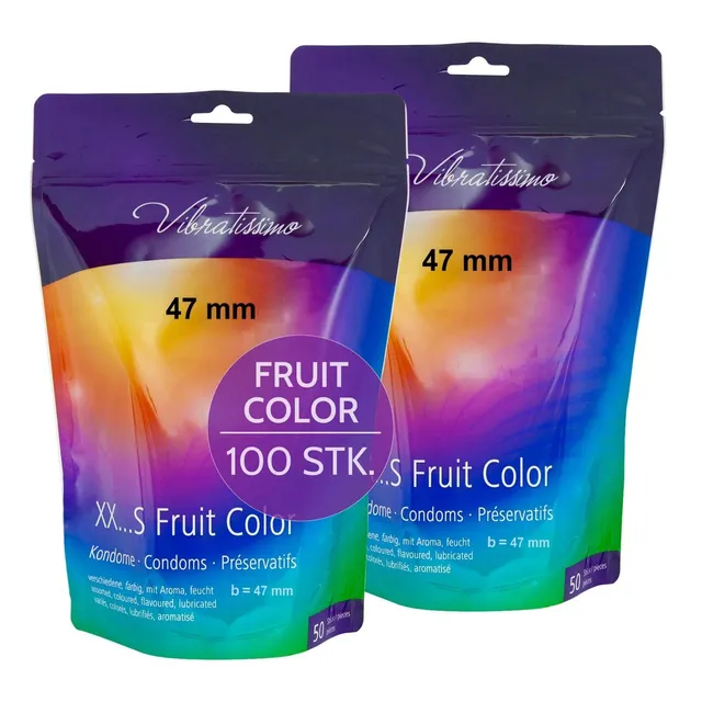 Vibratissimo Fruit Color Kondome 100 St. 47 mm Frucht-Aroma
