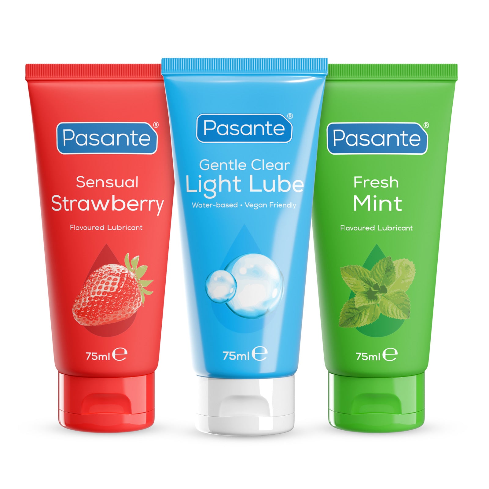Pasante Gleitgel Set 3er Erdbeere Minze Gentle