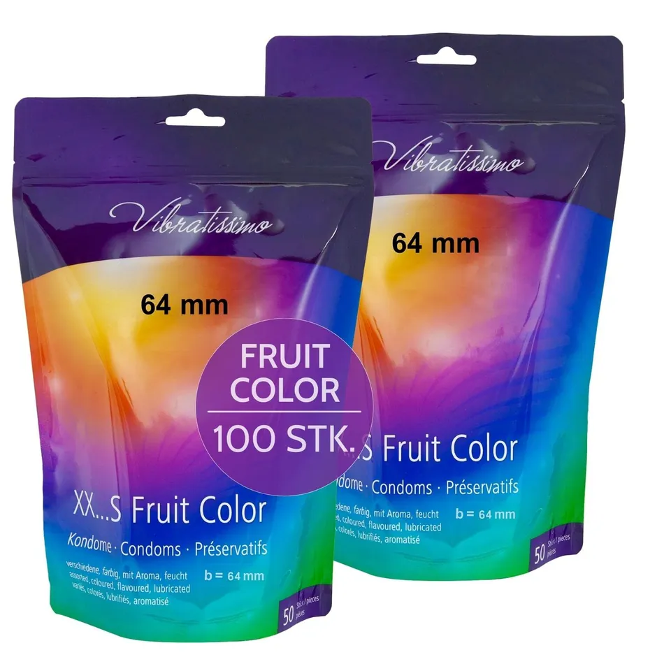 Vibratissimo Fruit Color Kondome 100 Stück 64 mm fruchtig feucht