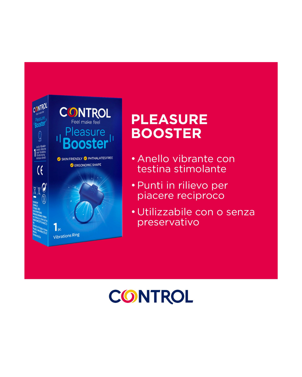 Control Pleasure Booster Penisring Silikon vibrierend Noppen