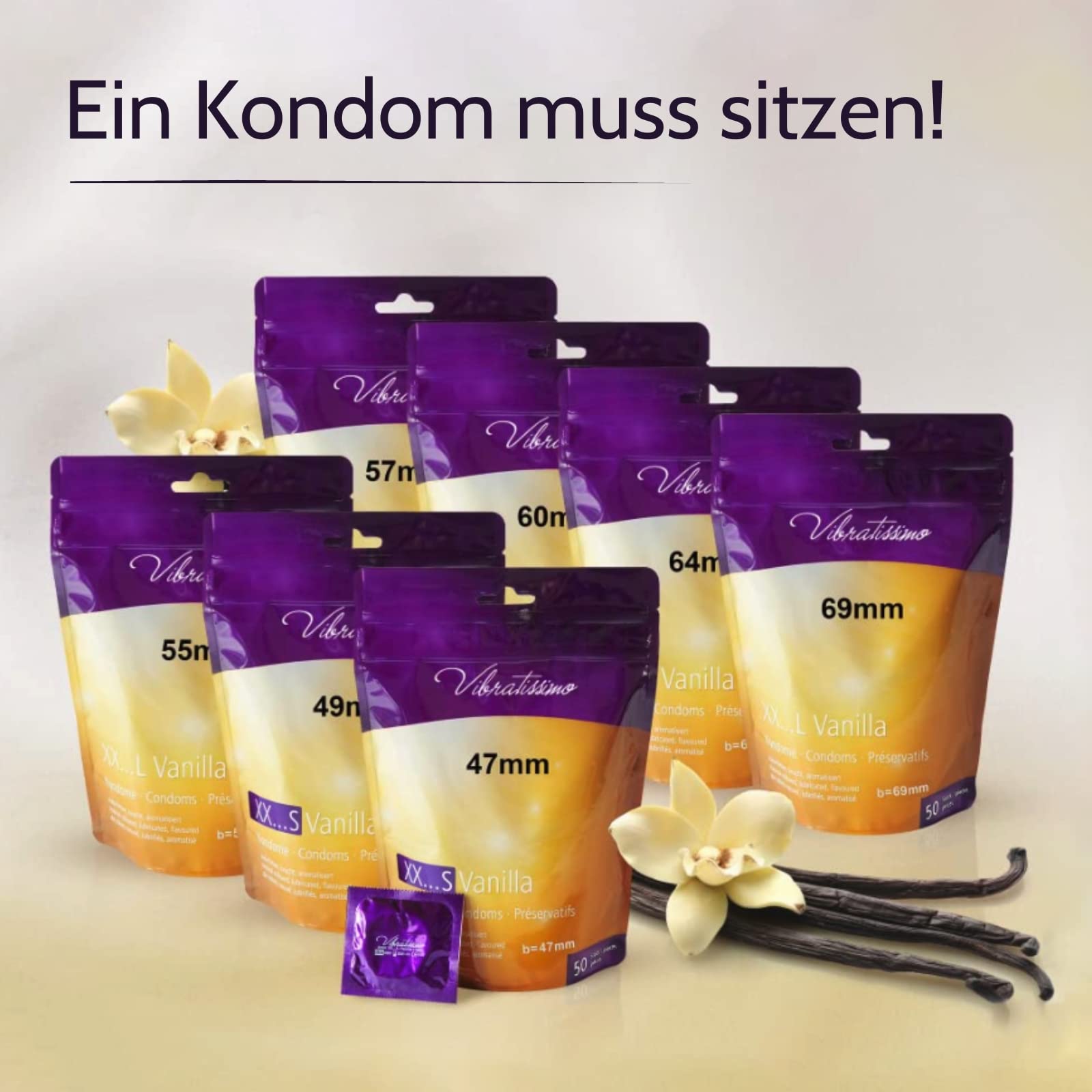 Vibratissimo Vanilla Kondome 100 Stück 64 mm Vanille gefühlsecht