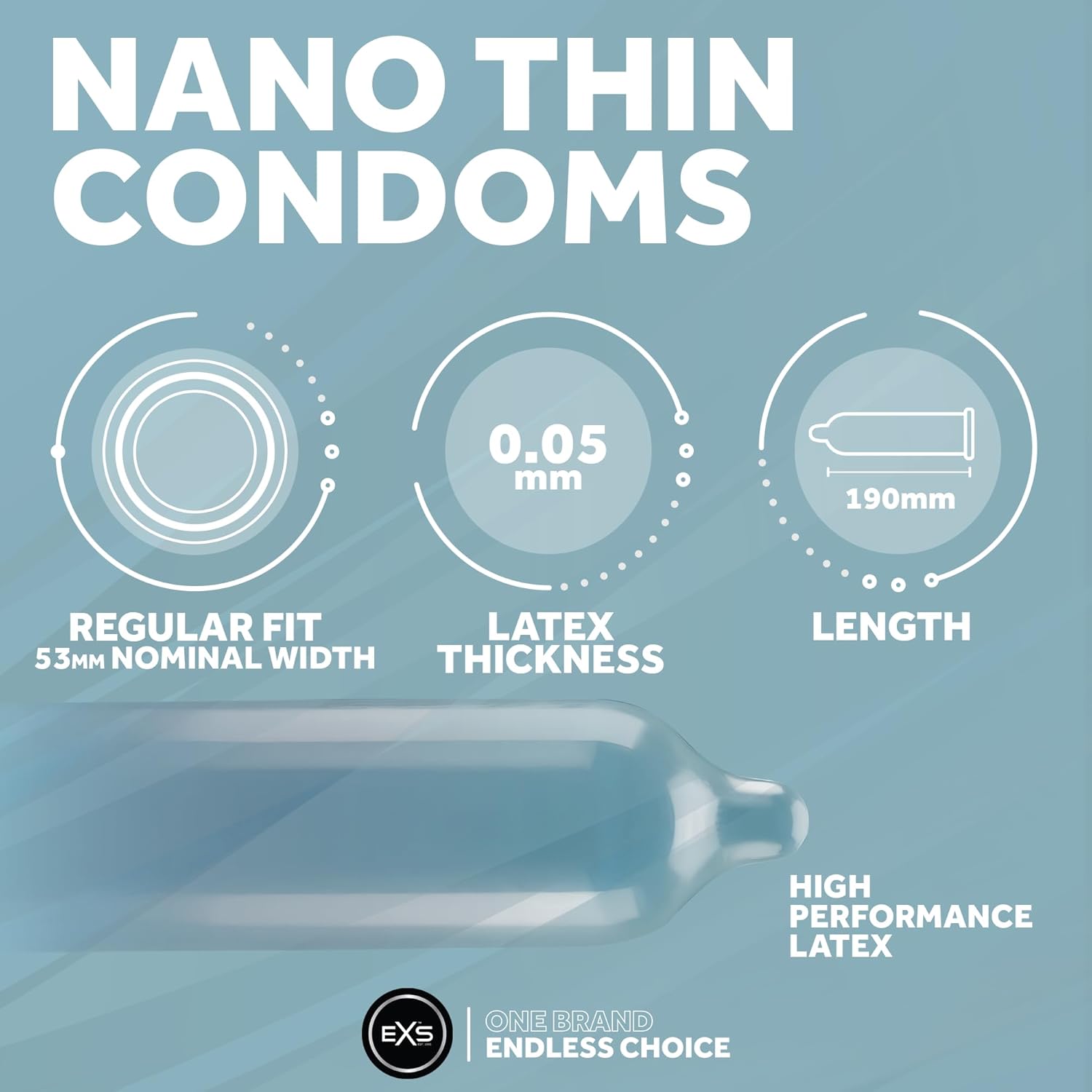 EXS Condoms Nano Thin Kondome 53mm 12 Stück
