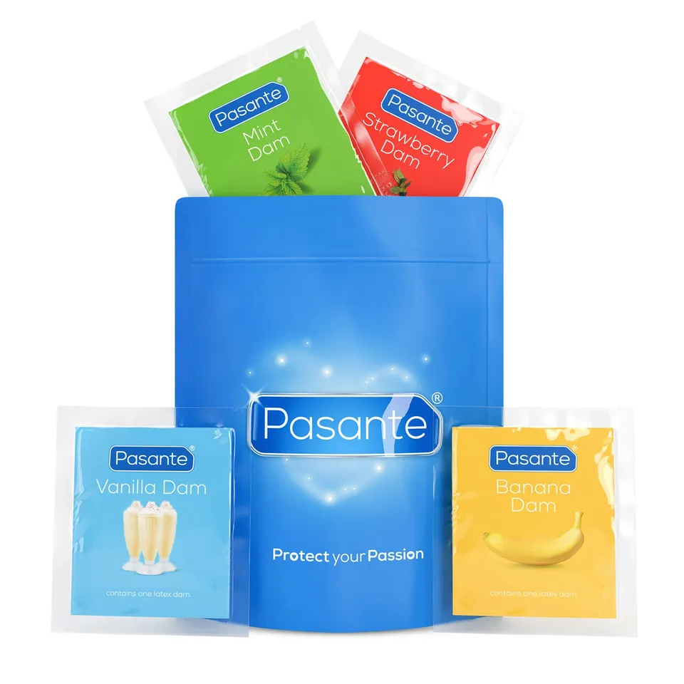 Pasante Oral Dams Lecktücher 8 Stück aromatisiert 4 Düfte