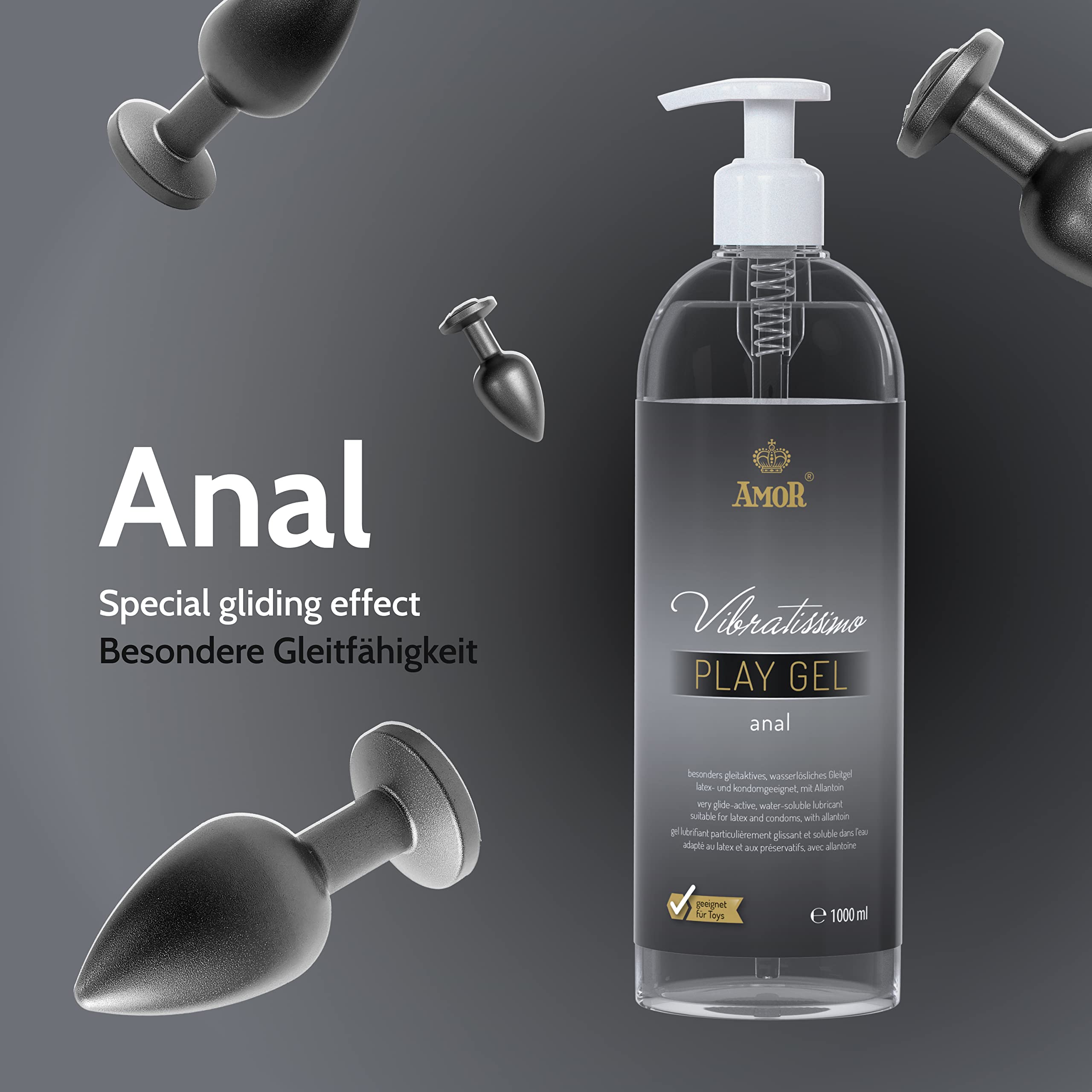 Vibratissimo Play Gel Anal Gleitgel 1000 ml extra gleitfähig