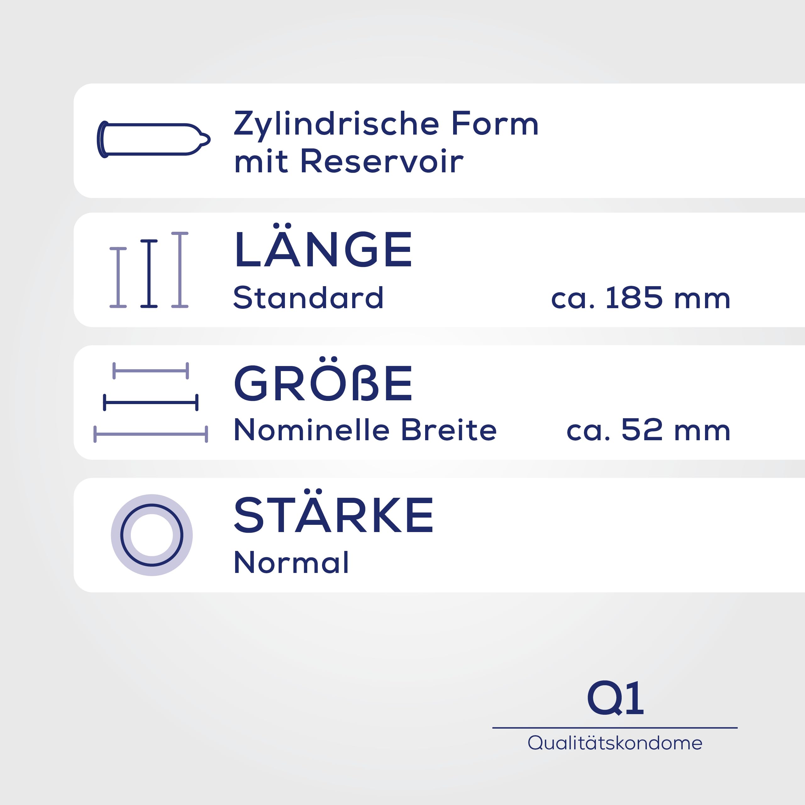 Med Device Q1 Kondome normal 100 Stück transparent 52 mm