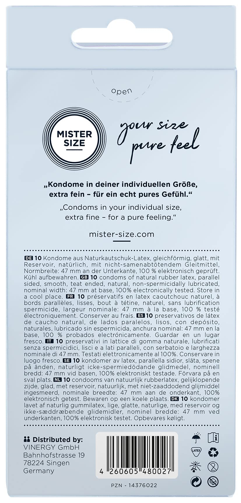 MISTER SIZE Kondome 47 mm hauchdünn 10 Stück XS-S