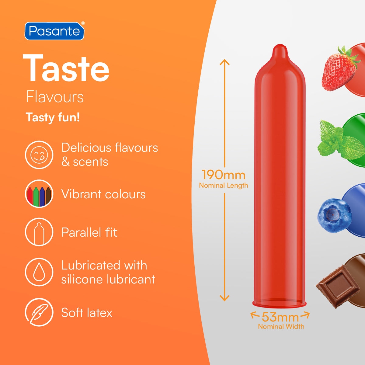 Pasante Taste Kondome 36 Stück mit Geschmack
