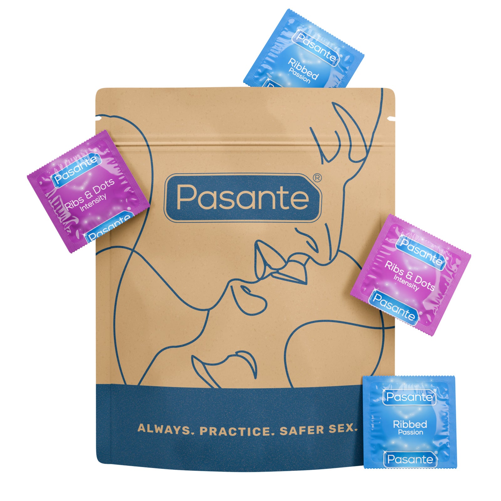Pasante Intensity Passion Kondome 36er Pack gerippt genoppt