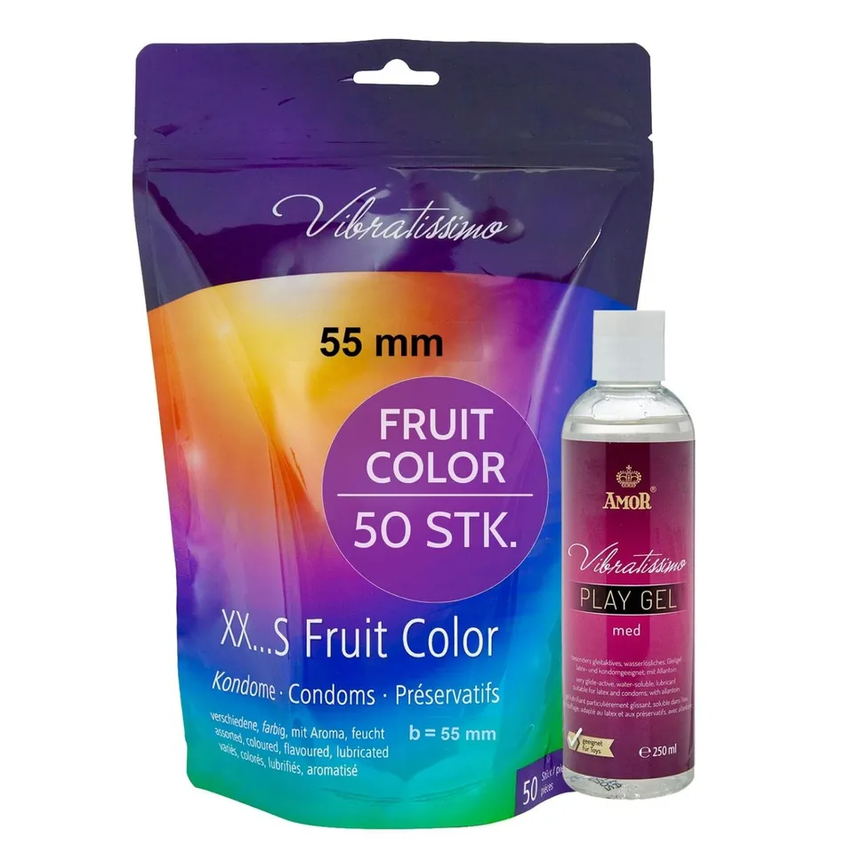 Vibratissimo Fruit Color Kondome 50er Set mit Gleitgel