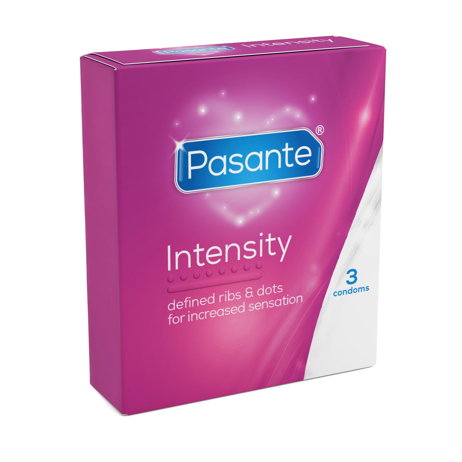 Pasante Intensity Kondome 3er gerippt genoppt Latex