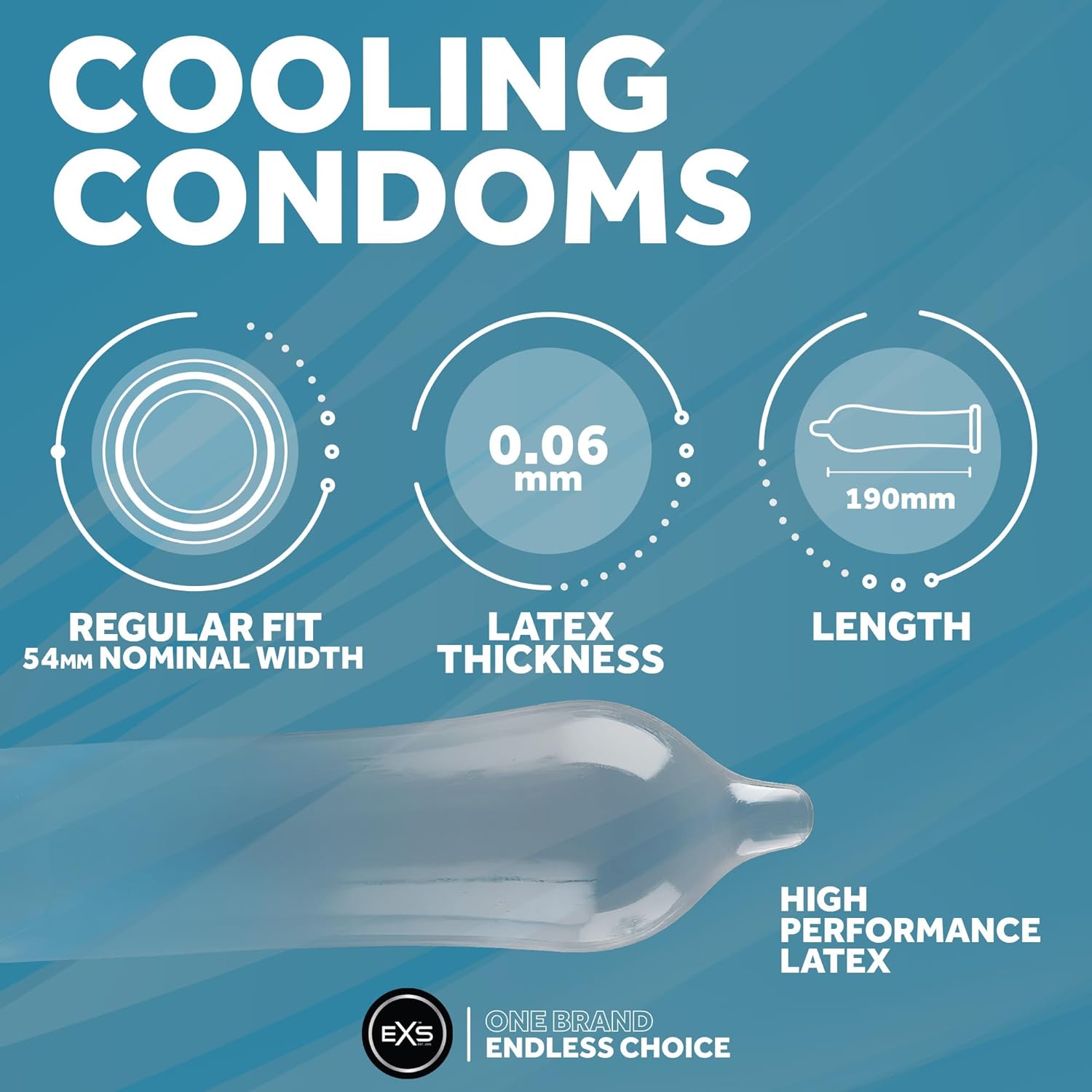 EXS Cooling Kondome 144 Stück kühlend 52mm