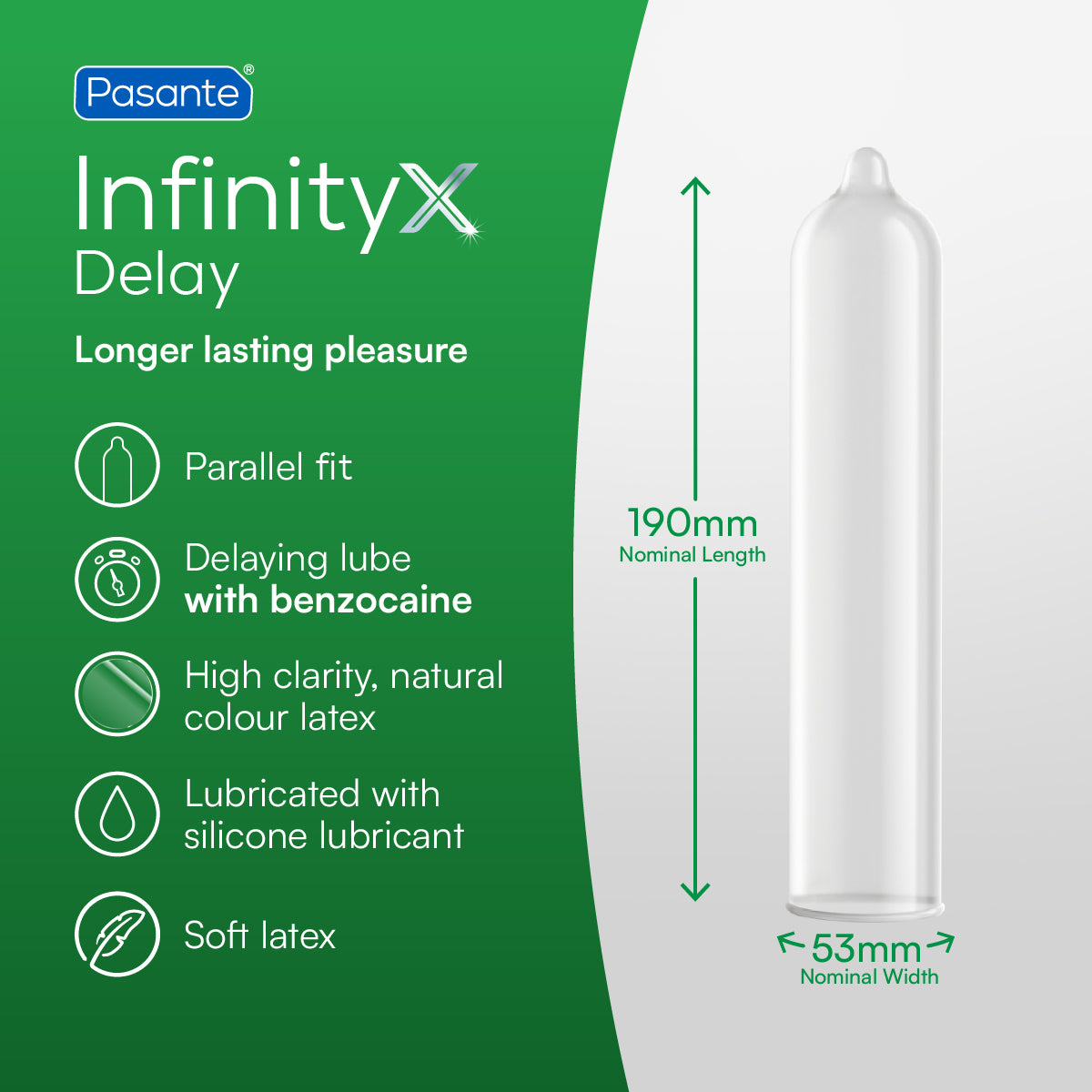 Pasante Infinity Delay Kondome 12er mit Benzocain