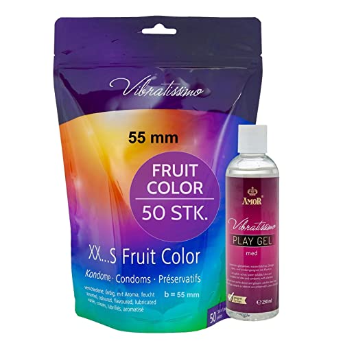 Vibratissimo Fruit Color Kondome 50er Set mit Gleitgel