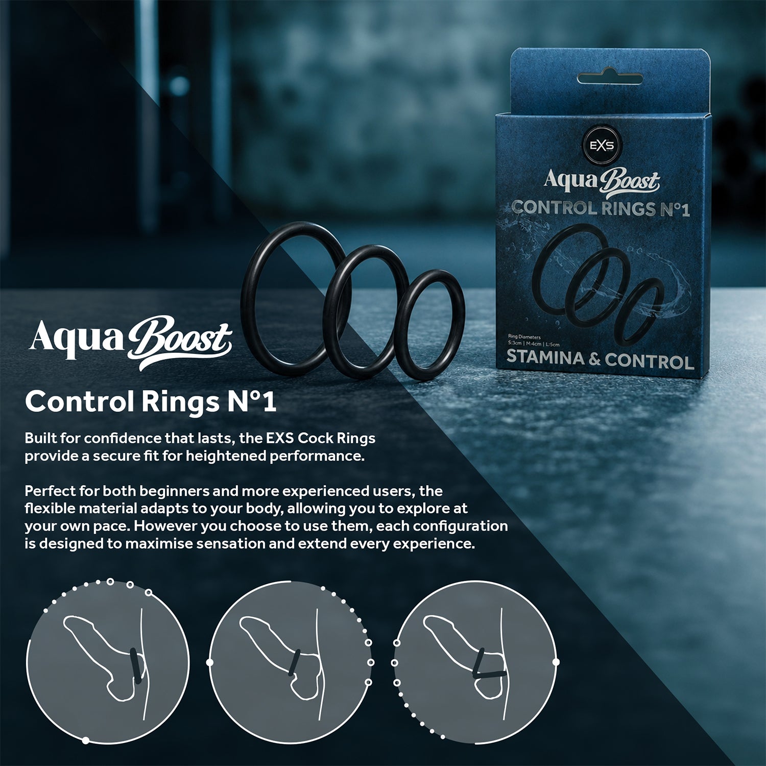 EXS AquaBoost Control Rings Penisringe 3er Set