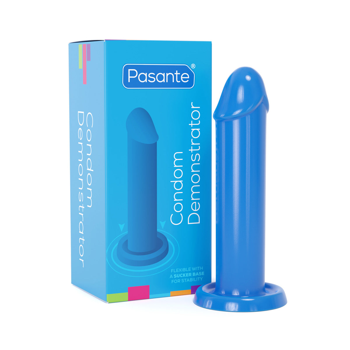 Pasante Blue Kondom Demonstrator Penismodell blau mit Saugnapf