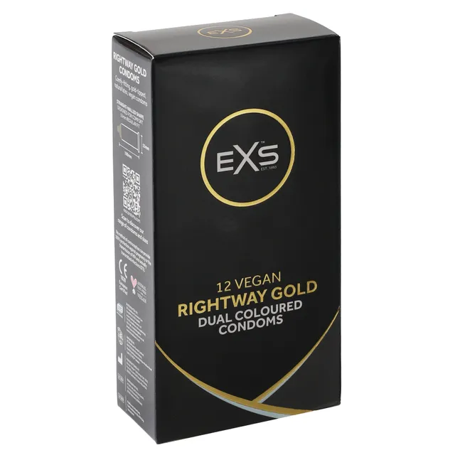 EXS Rightway Gold Kondome 12 Stück 53mm zweifarbig