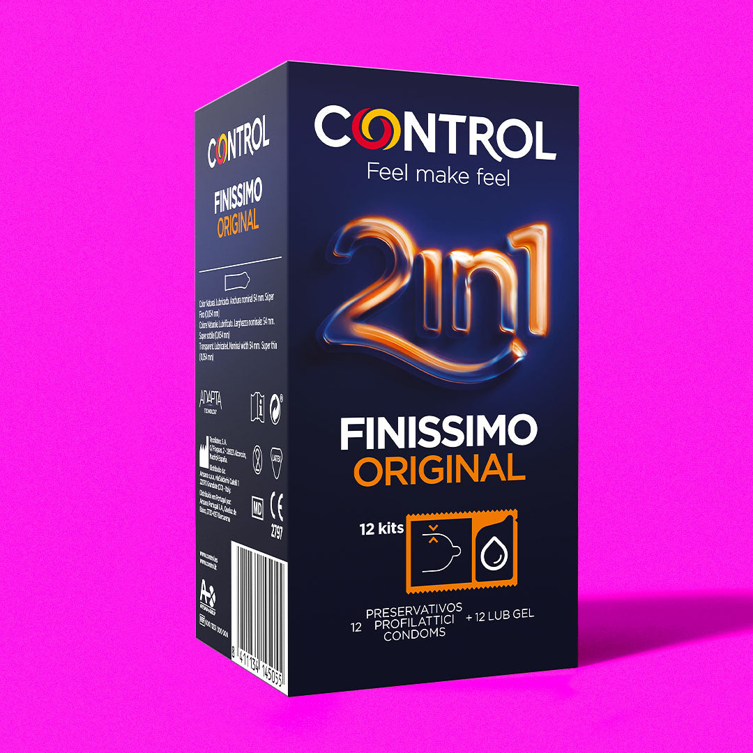 Control Finissimo Original 2 in 1 Kit 12 Kondome Gel