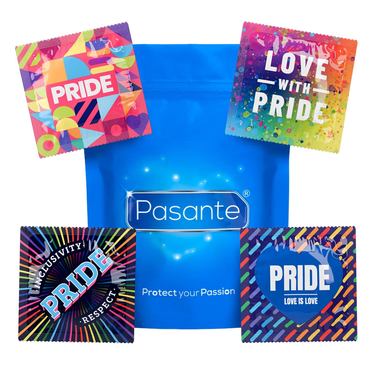 Pasante Themed Pride Kondome 24 Stück Naturelle Motiv