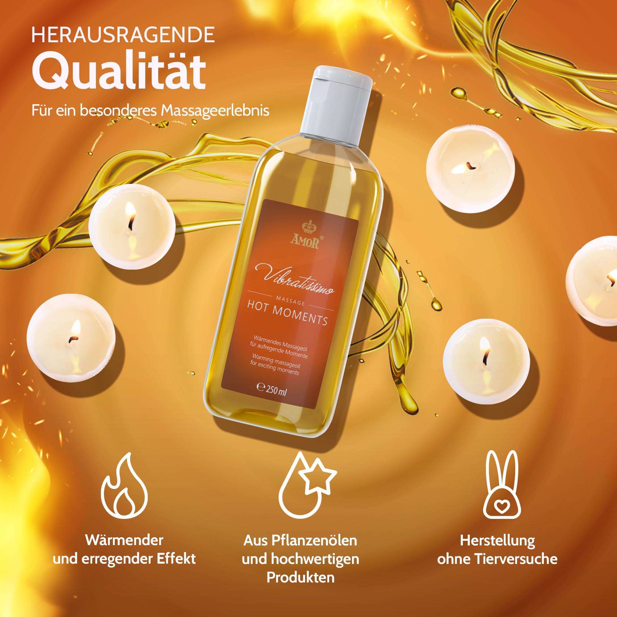 Vibratissimo Massageöl Hot Moments 250 ml wärmend