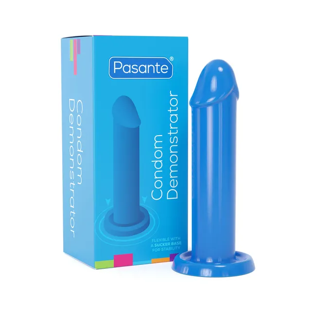 Pasante Blue Kondom Demonstrator Penismodell blau mit Saugnapf