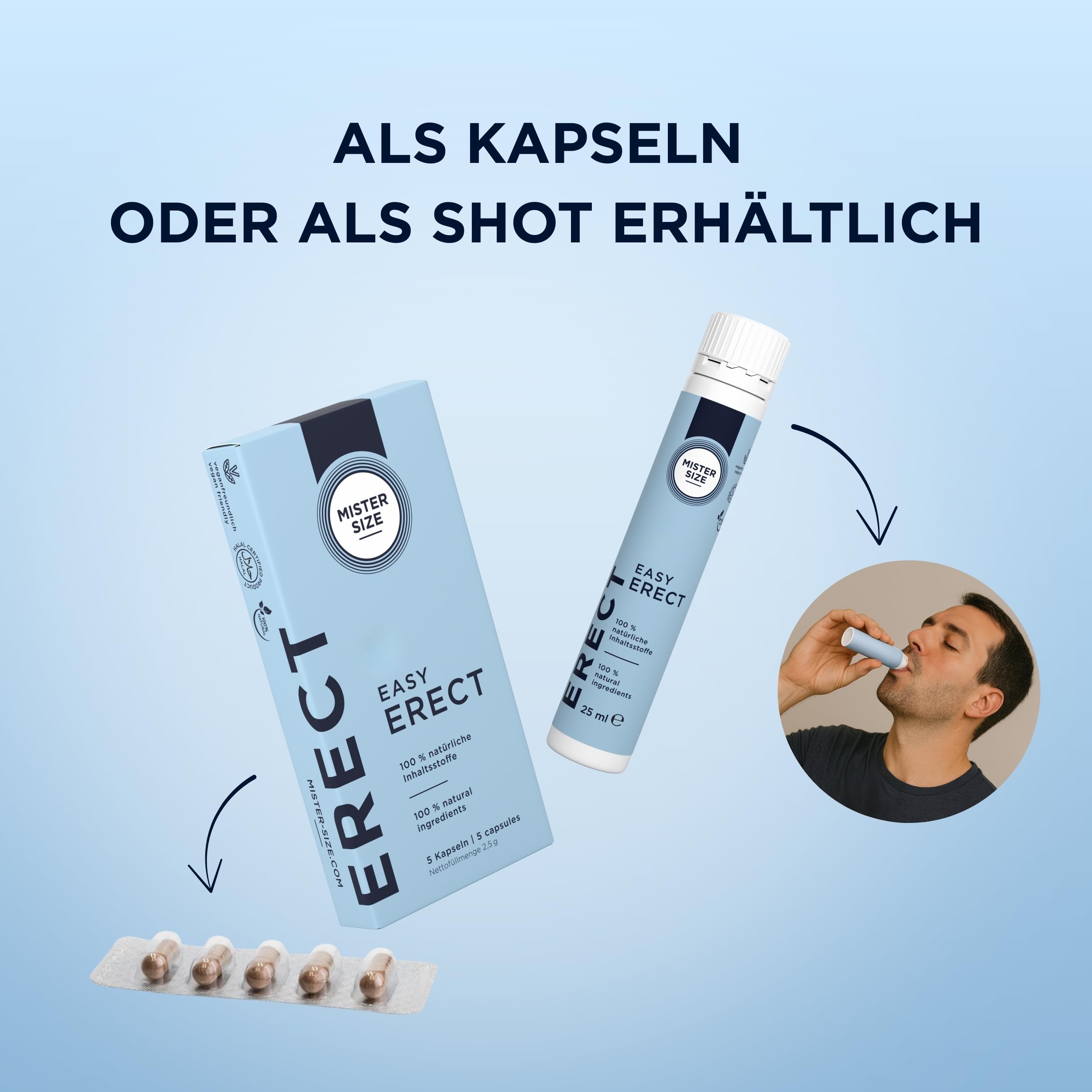 MISTER SIZE Easy Erect Potenzkapseln 5 Stück pflanzlich