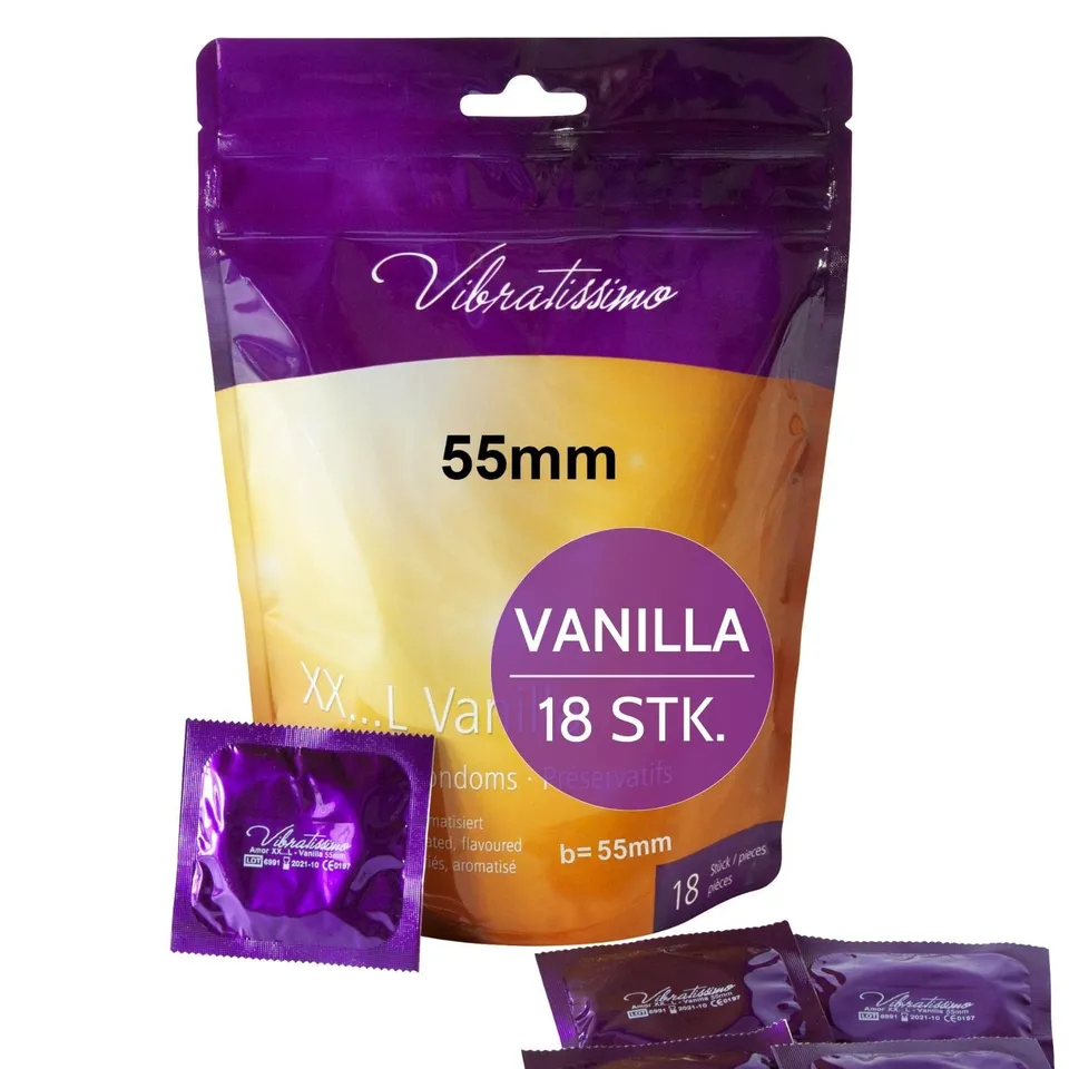 Vibratissimo Vanilla Kondome 18 Stück 55 mm Vanille-Aroma