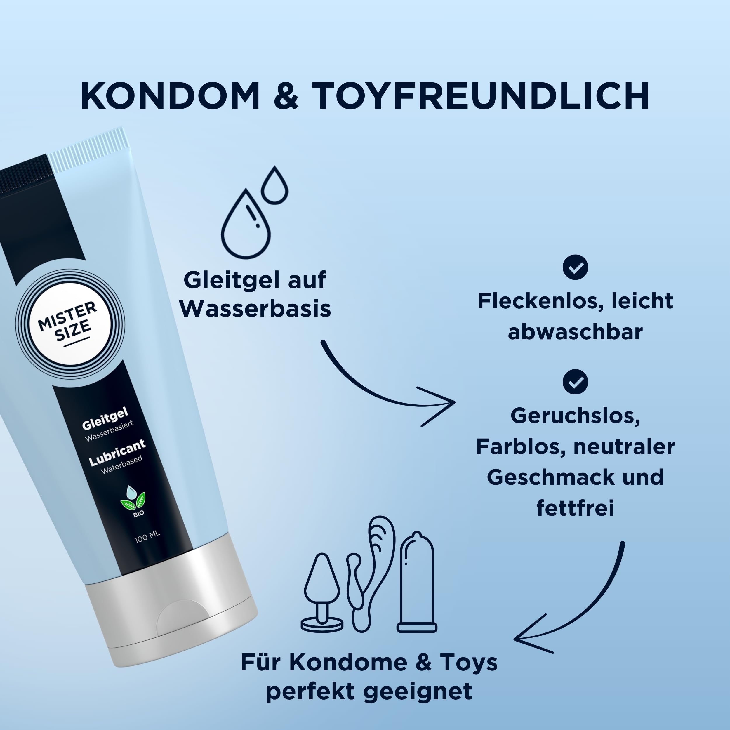 MISTER SIZE Bio Gleitgel 100ml wasserbasiert langanhaltend