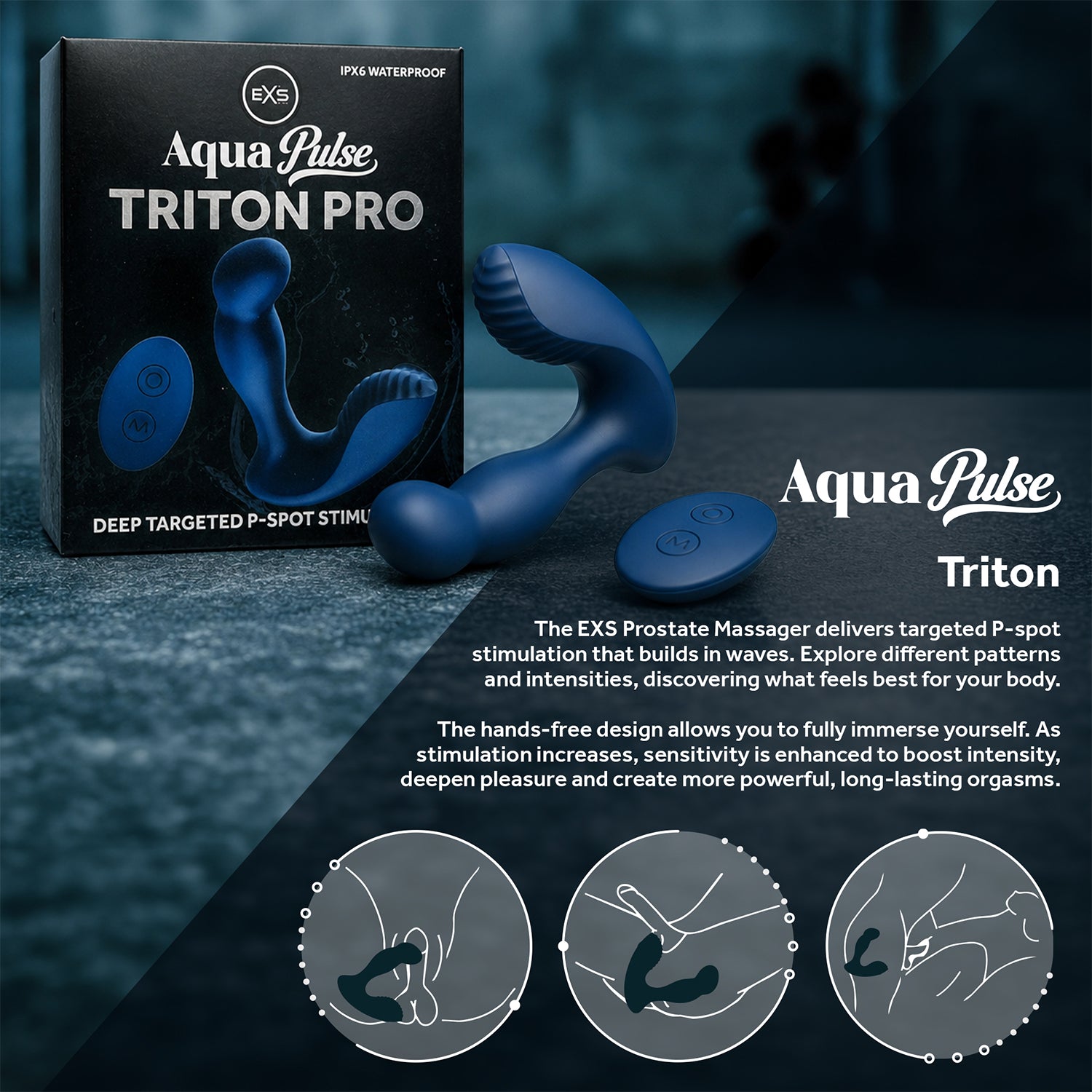 EXS AquaPulse Triton Pro Prostatavibrator Silikon wasserdicht