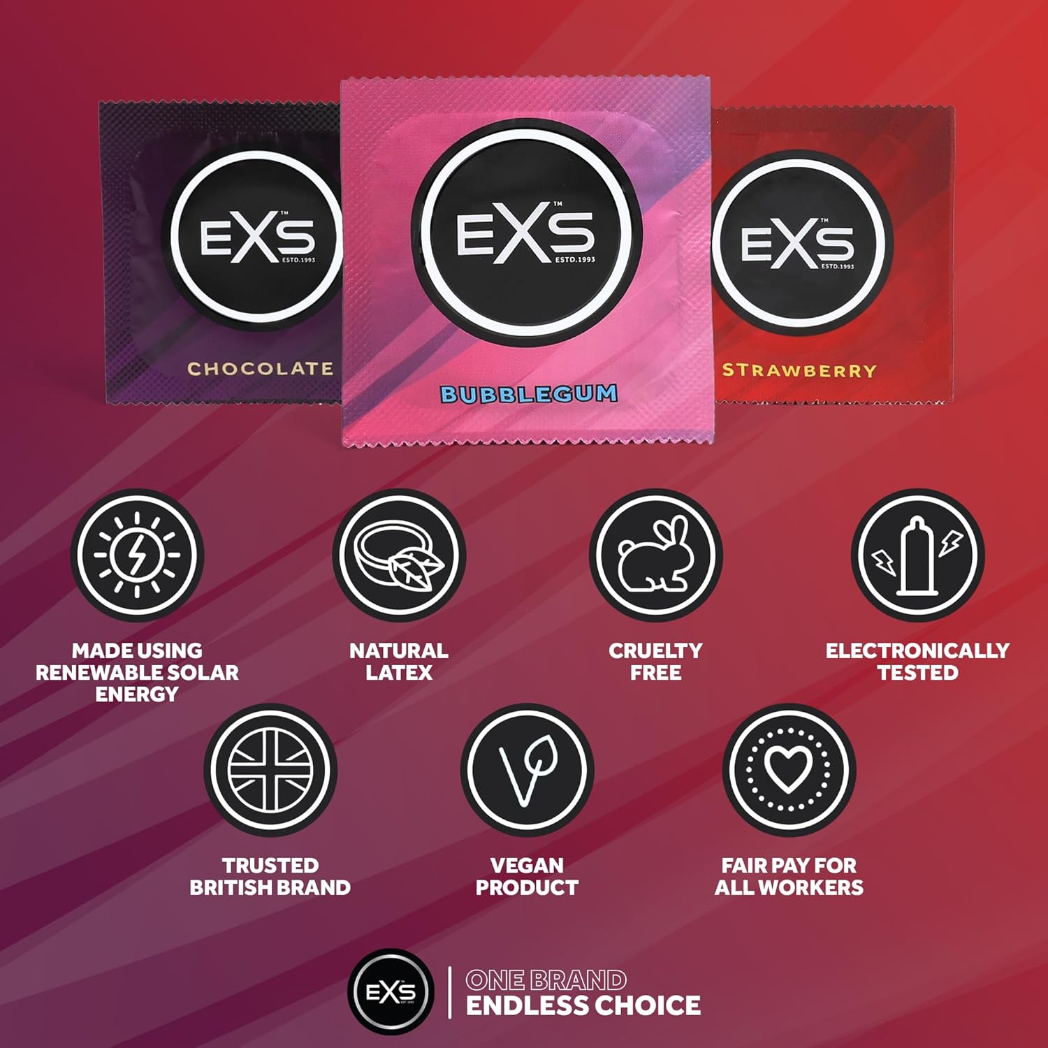 EXS Mixed Flavour Kondome 12 Stück 54 mm 4 Sorten