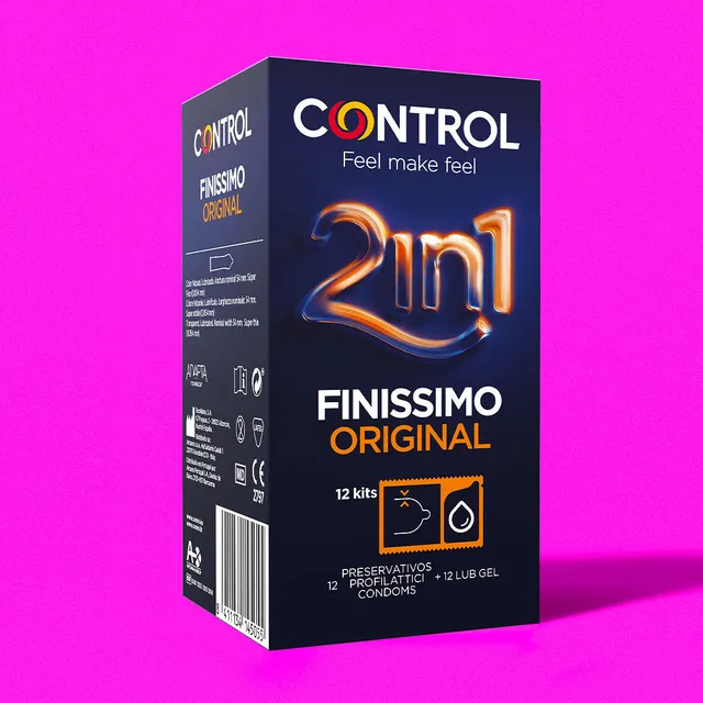Control Finissimo Original 2 in 1 Kit 12 Kondome Gel