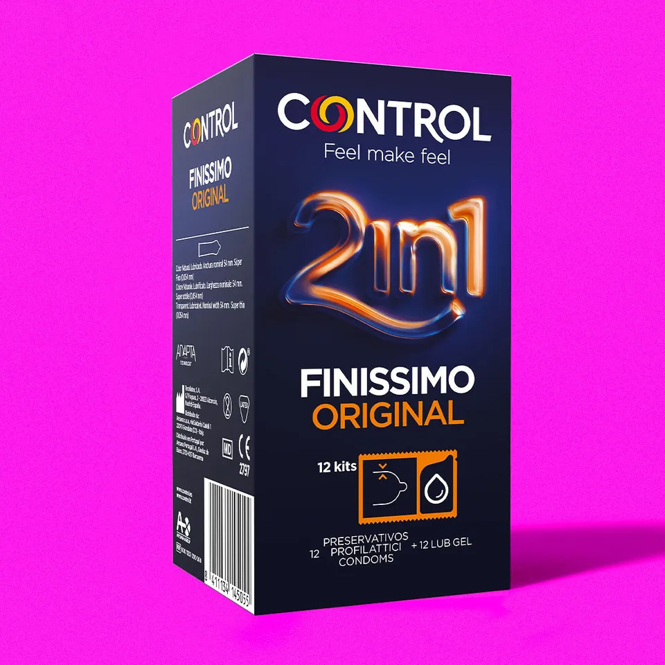 Control Finissimo Original 2 in 1 Kit 12 Kondome Gel