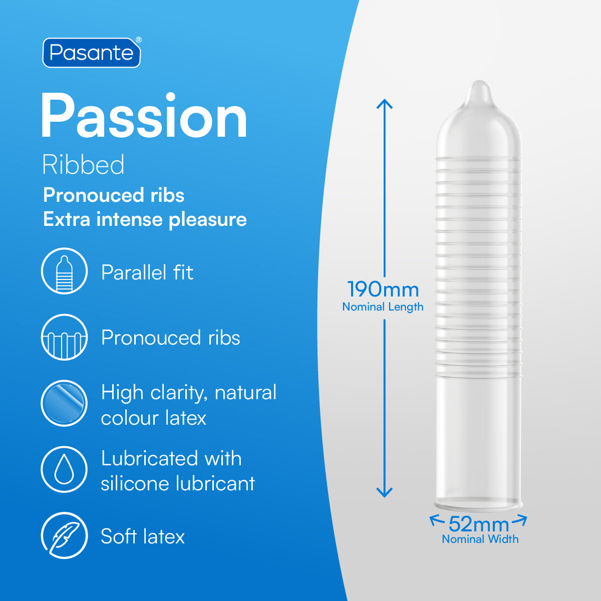 Pasante Intensity Passion Kondome 36er Pack gerippt genoppt