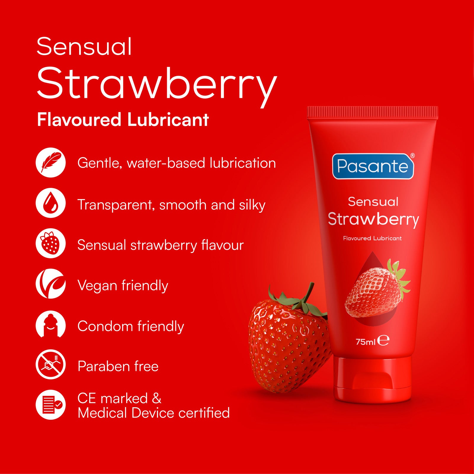 Pasante Flavoured Lubes Gleitgel Erdbeere 75 ml