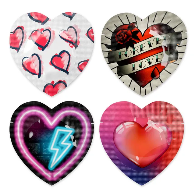 Pasante Themed Heart Kondome 12er Pack rot Standard