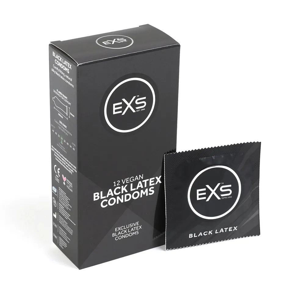 EXS Black Kondome 12 Stück 54mm schwarzes Latex