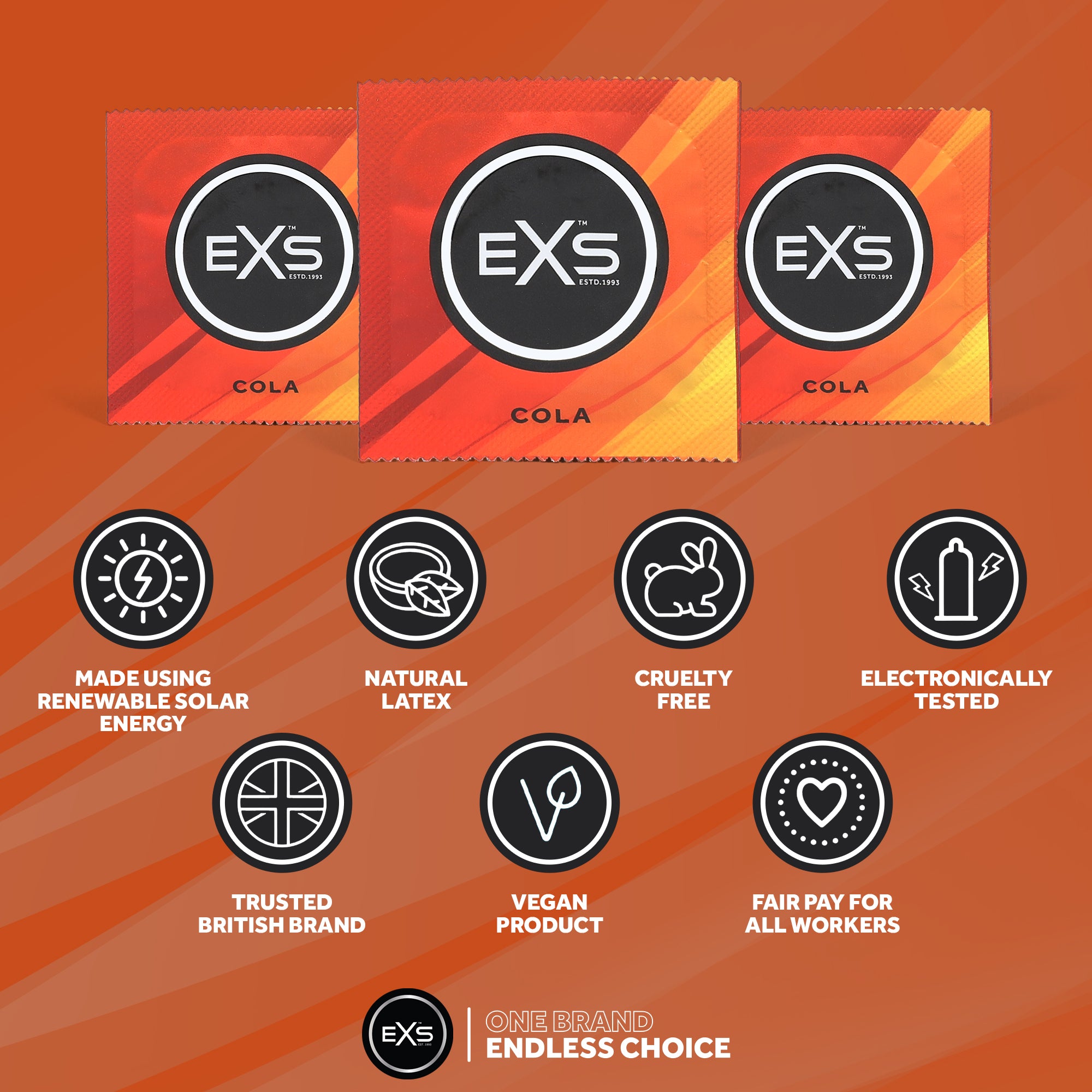 EXS Cola Kondome 100 Stück 54 mm Geschmack