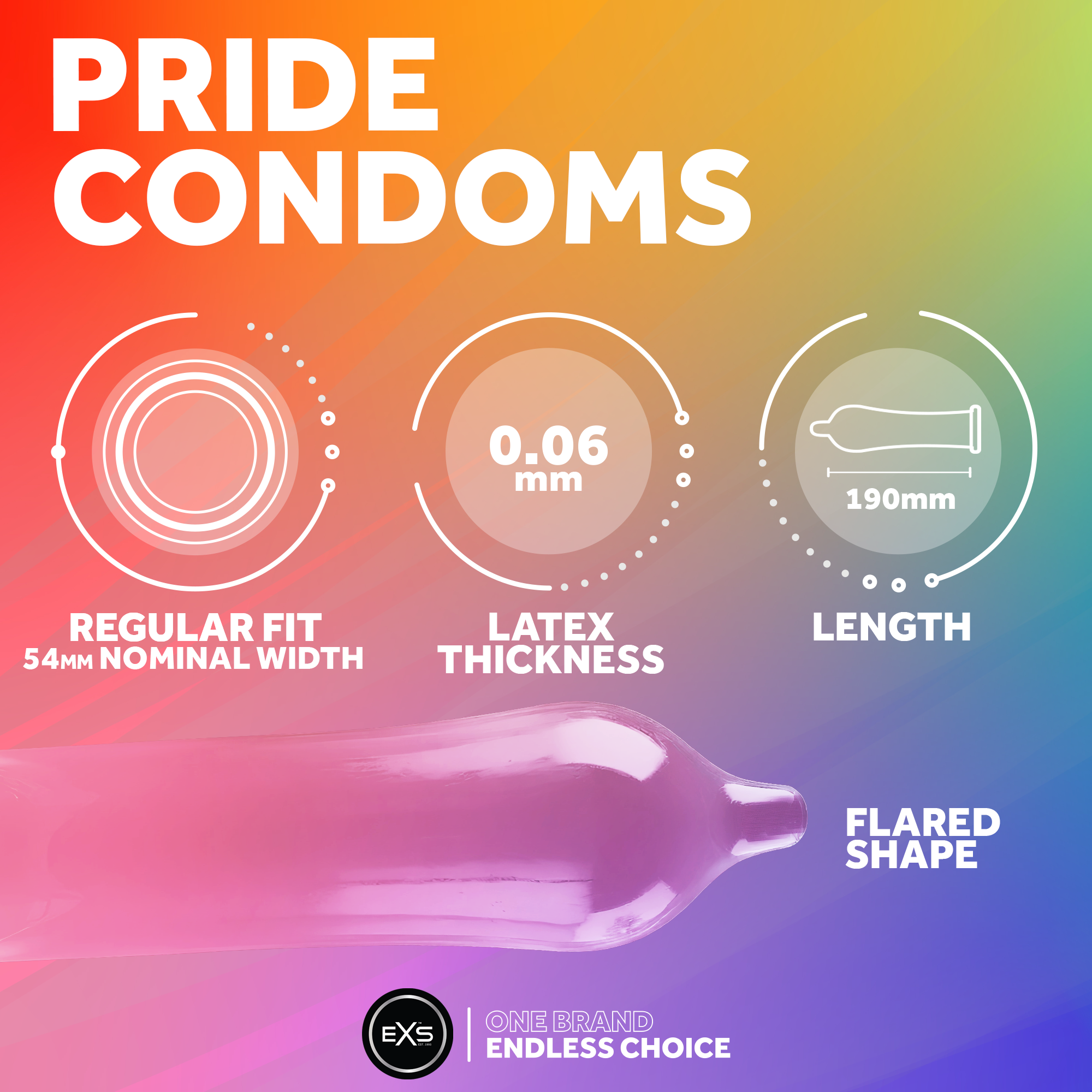 EXS Pride Kondom 144 Stück Grosspackung