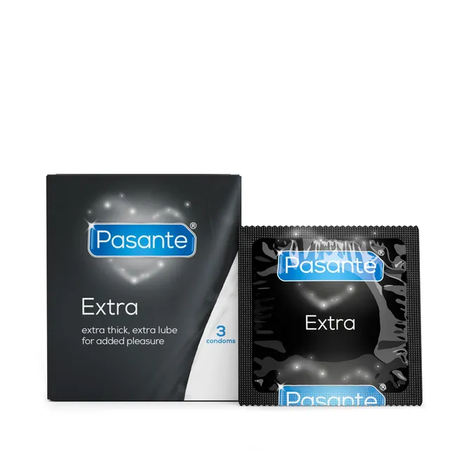 Pasante Extra Kondome 3 Stück extra dick viel Gleitgel
