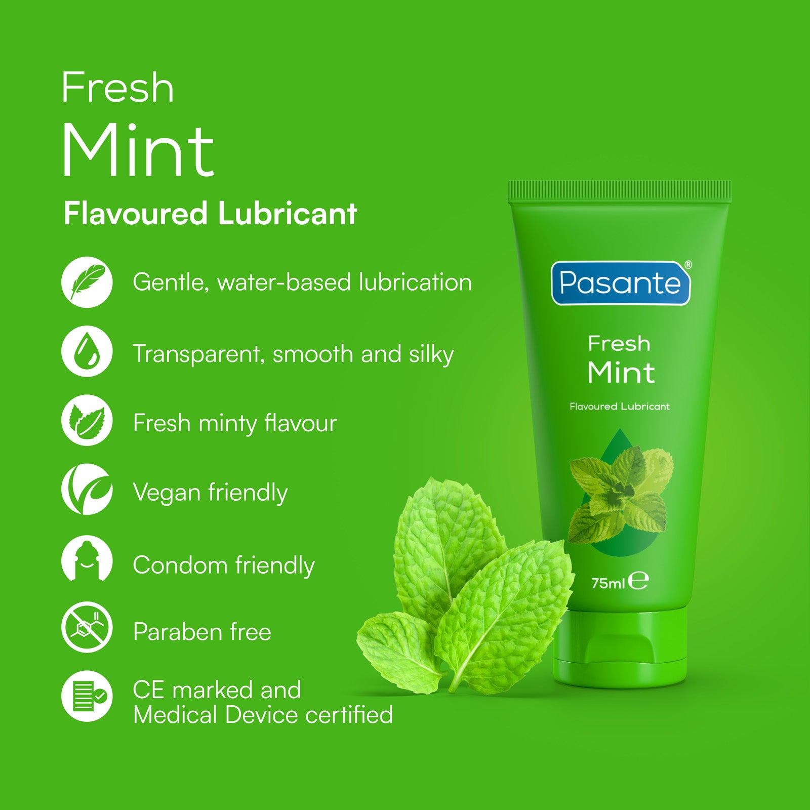 Pasante Fresh Mint Gleitgel 75 ml wasserbasiert