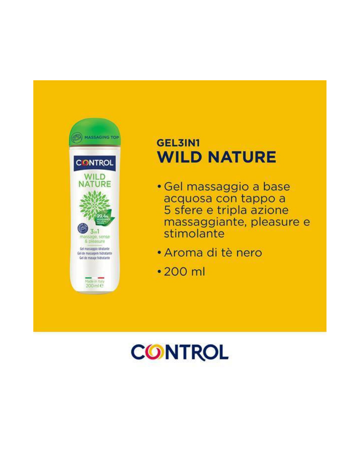 Control Gel Wild Nature Massagegel 200 ml Schwarztee