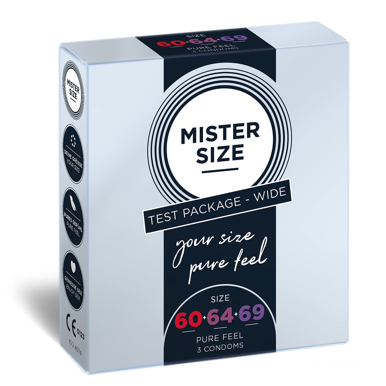Mister Size Probierset Wide Kondom 3er 60-64-69 mm extra dünn