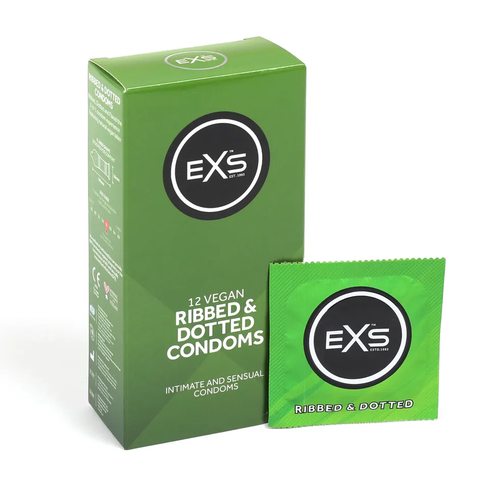 EXS Extreme Ribbed Kondome 12 Stück 56 mm genoppt