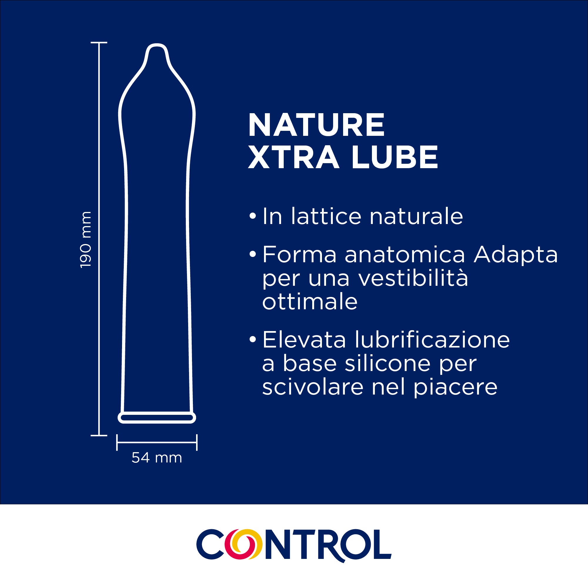 Control Nature Extra Lube Kondome 24 Stk anatomisch 54 mm