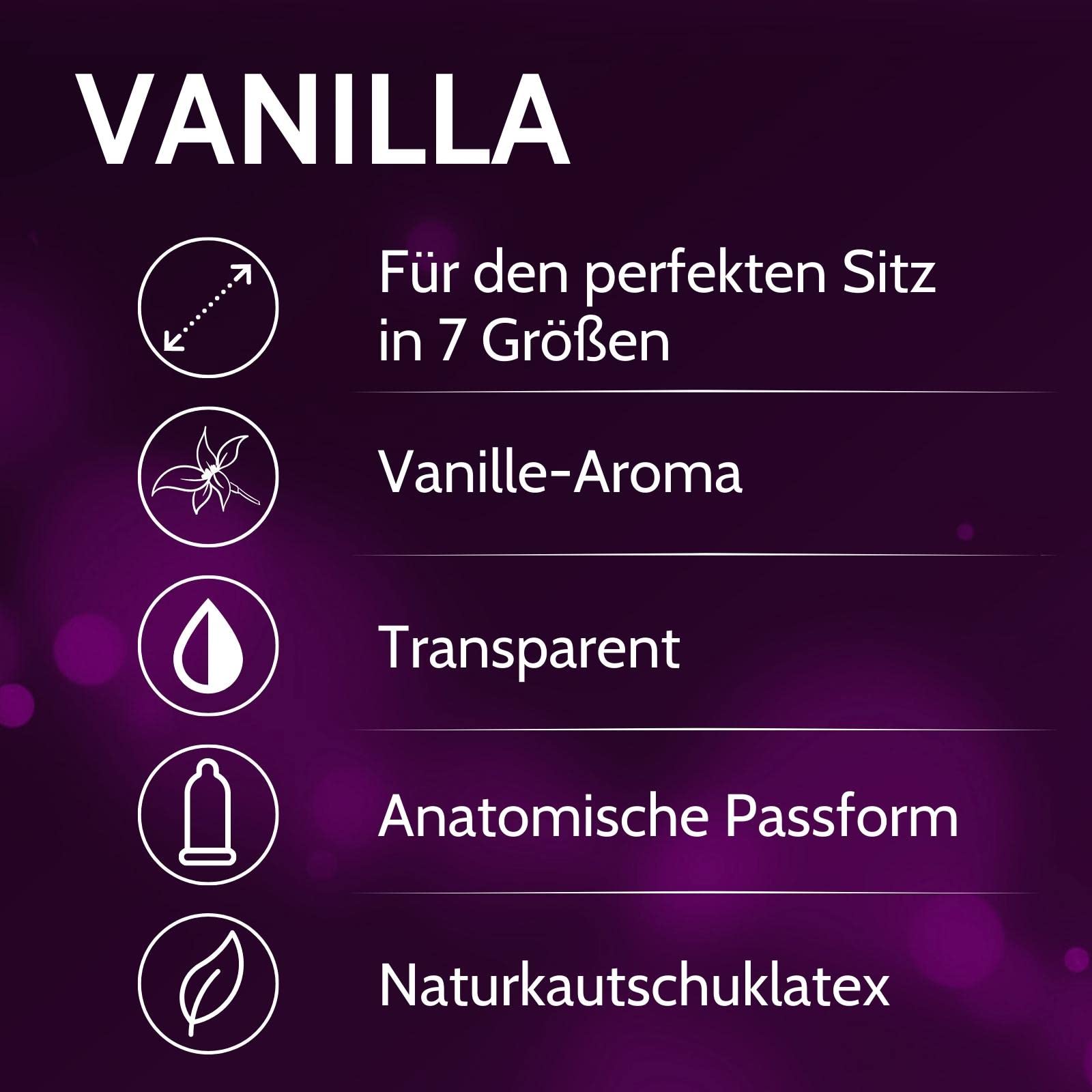 Vibratissimo Vanilla Kondome 50er + Gleitgel 57 mm Vanille